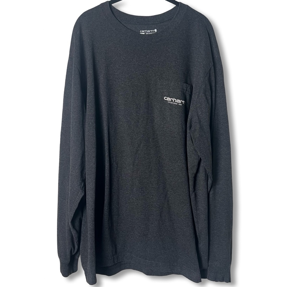 Carhartt‎ K231 Relaxed Fit Heavyweight Long Sleeve Graphic Tee Carbon Gray XL